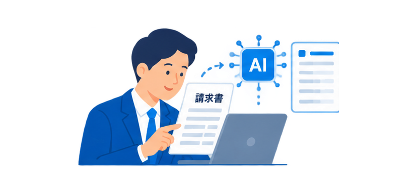 請求書をAIで読み取りのイラスト