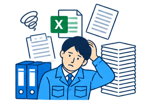 Excelや紙の管理が増え続ける